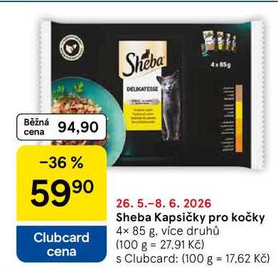 Sheba Kapsičky pro kočky, 4× 85 g 