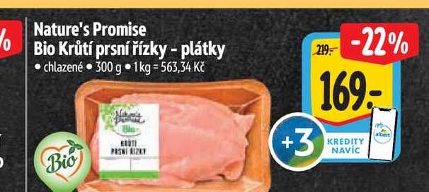 Nature's Promise Bio Krůtí prsní řízky - plátky 300 g