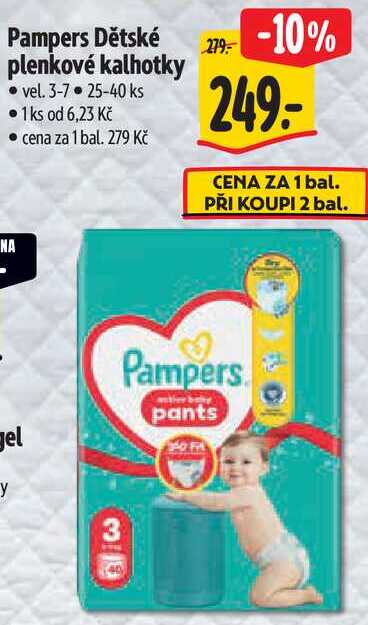 Pampers Dětské plenkové kalhotky, vel. 3-7 25-40 ks