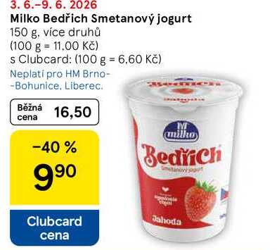 Milko Bedřich Smetanový jogurt, 150 g, více druhů  