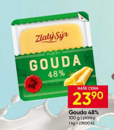 Gouda 48% 100 g plátky