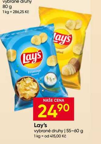 Lay's vybrané druhy 55-60 g