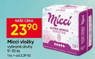 Micci vložky vybrané druhy 9-10 ks