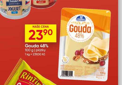 Milko Gouda 48% 100 g plátky