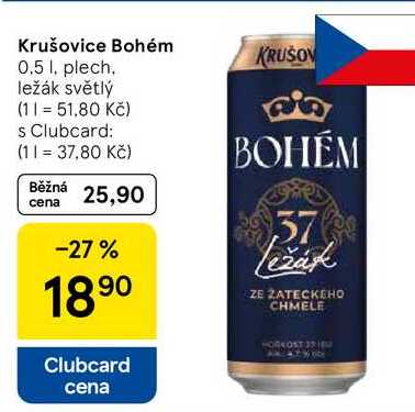 Krušovice Bohém, 0.5 l, plech