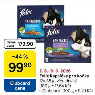 Felix Kapsičky pro kočky, 12× 85 g 