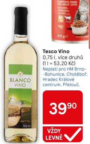 Tesco Víno, 0.75 l, více druhů