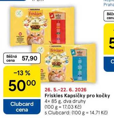 Friskies Kapsičky pro kočky, 4x 85 g 