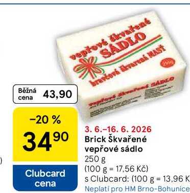 Brick škvařené vepřové sádlo, 500g
