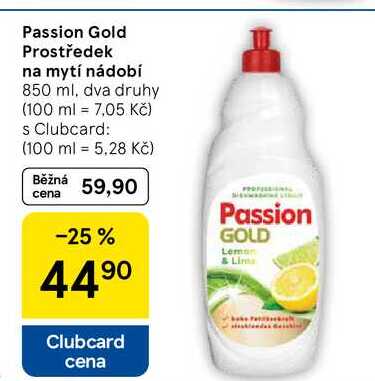 Passion Gold Prostředek na mytí nádobí, 850 ml, dva druhy