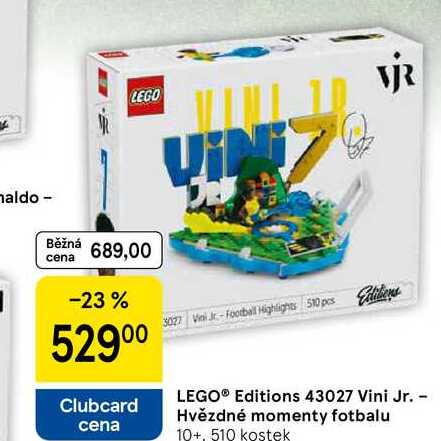 LEGO® Editions 43027 Vini Jr. - Hvězdné momenty fotbalu 10+, 510 kostek 