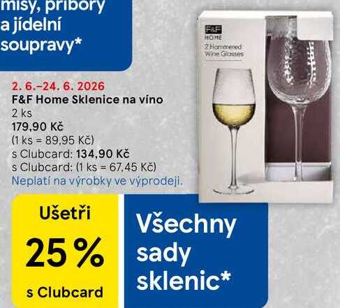 F&F Home Sklenice na víno, 2 ks