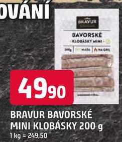 BRAVUR BAVORSKÉ MINI KLOBÁSKY 200 g 1