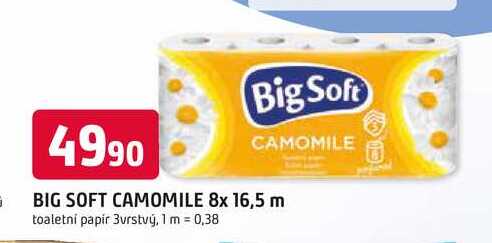 BIG SOFT CAMOMILE 8x 16,5 m toaletní papír 3vrstvý