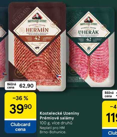 Kostelecké Uzeniny Prémiové salámy, 100 g