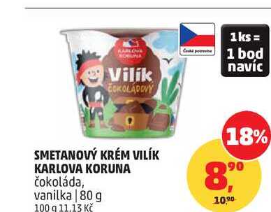 SMETANOVÝ KRÉM VILÍK KARLOVA KORUNA čokoláda, 80 g