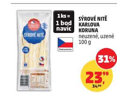 SÝROVÉ NITĚ KARLOVA KORUNA neuzené, 100 g