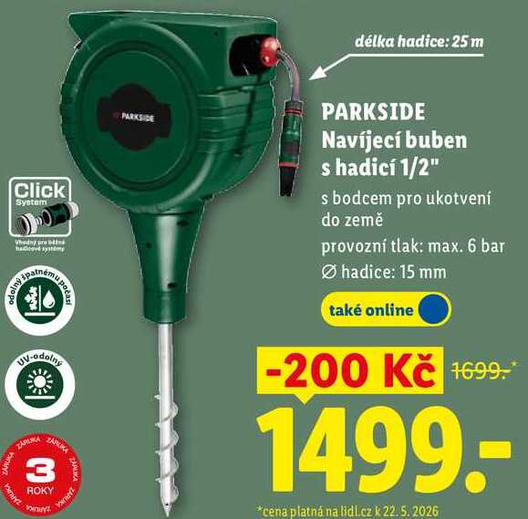 PARKSIDE Navíjecí buben s hadicí 1/2"
