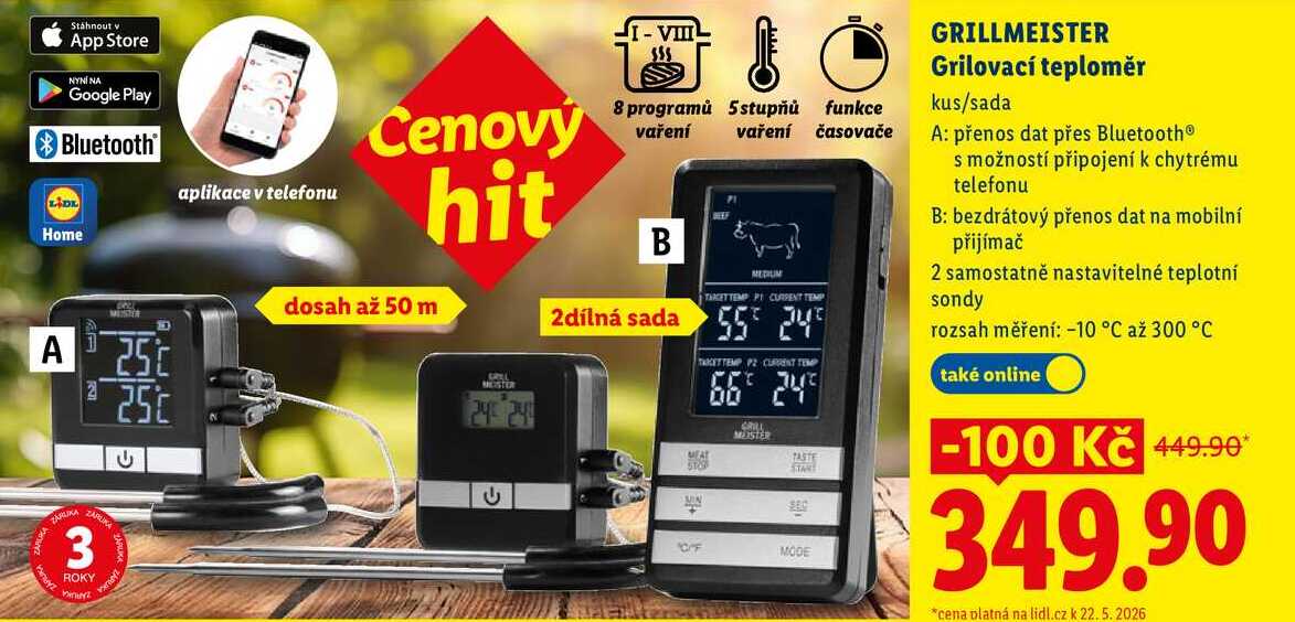 GRILLMEISTER Grilovací teploměr
