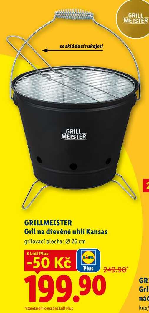 GRILLMEISTER Gril na dřevěné uhlí Kansas  