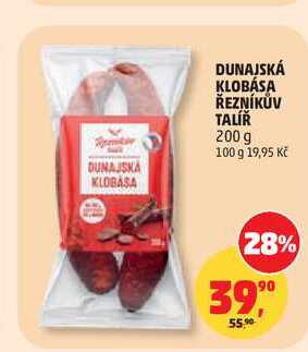 DUNAJSKÁ KLOBÁSA ŘEZNÍKŮV TALÍŘ, 200 g 