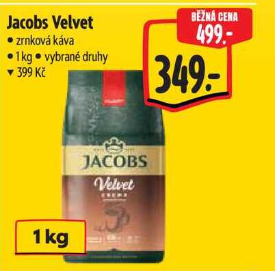 Jacobs Velvet, zrnková káva 1kg