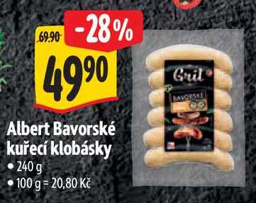 Albert Bavorské kuřecí klobásky, 240g