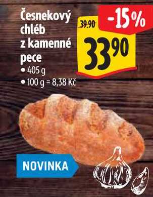 Česnekový chléb z kamenné pece, 405 g 
