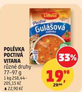 POLÉVKA POCTIVÁ VITANA různé druhy, 77-97 g