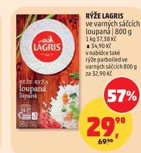 RÝŽE LAGRIS ve varných sáčcích loupaná, 800 g 