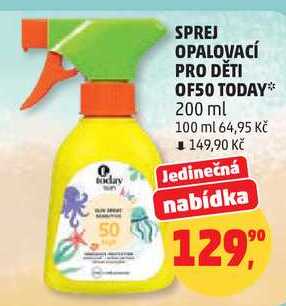 SPREJ OPALOVACÍ PRO DĚTI OF50 TODAY, 200 ml  