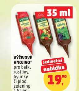 VÝŽIVOVÉ HNOJIVO pro balk. rostliny, bylinky či plod. zeleninu, 1 balení  