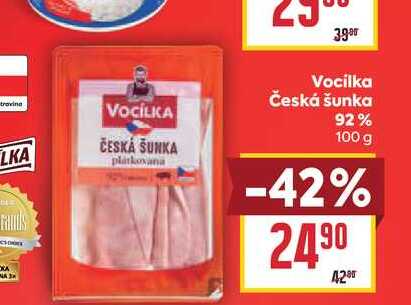 Vocilka Česká šunka 92% 100 g 