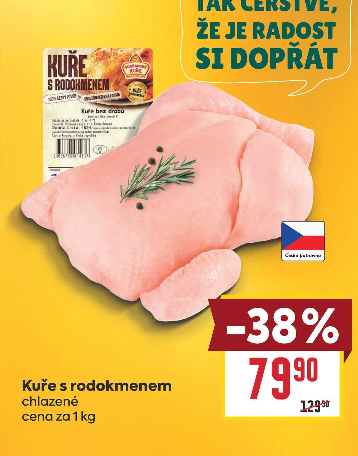 Kuře s rodokmenem chlazené cena za 1 kg