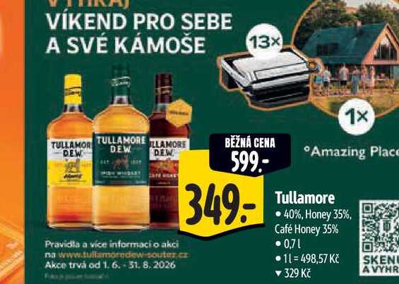  Tullamore  40%, Honey 35%, Café Honey 35%  0,7 l