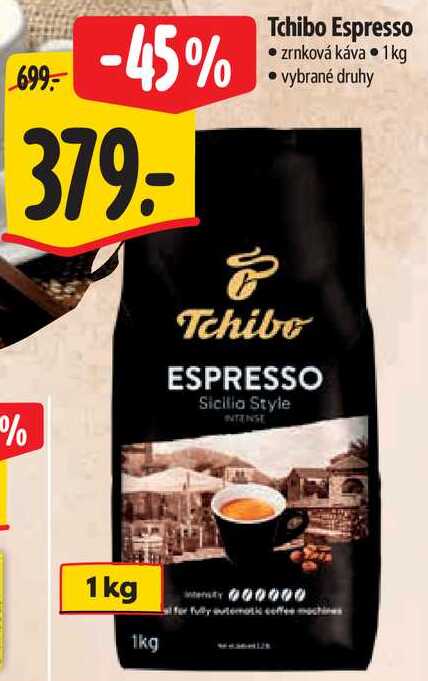 Tchibo Espresso, zrnková káva 1 kg 