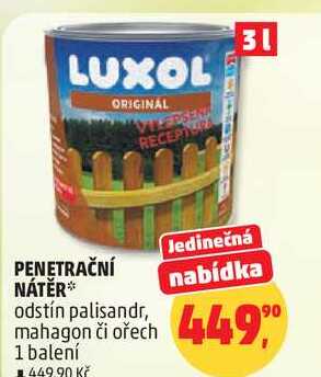 PENETRAČNÍ NÁTĚR odstín palisandr, mahagon či ořech, 1 balení  