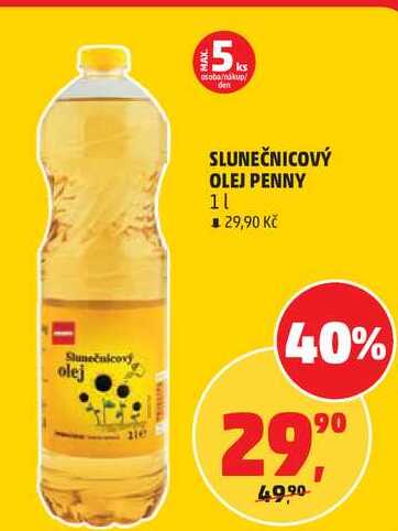 SLUNEČNICOVÝ OLEJ PENNY, 1 l 