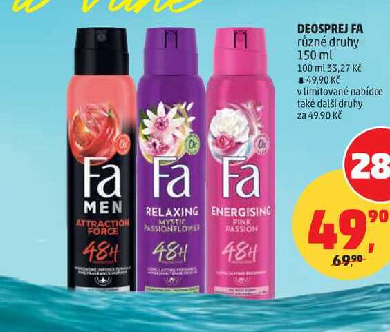 DEOSPREJ FA různé druhy, 150 ml  
