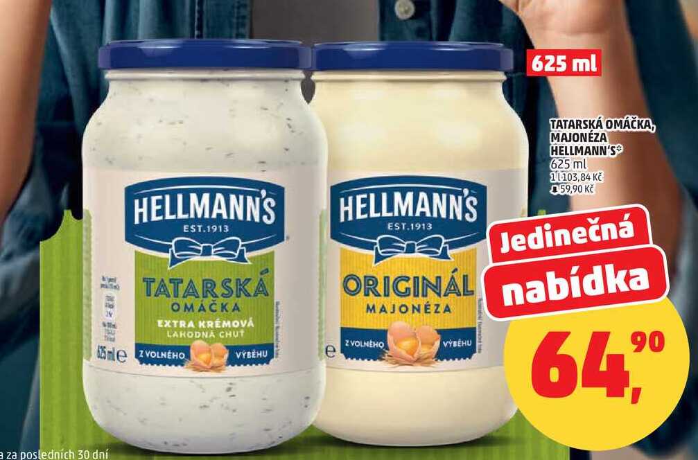 TATARSKÁ OMÁČKA, MAJONÉZA HELLMANN'S, 625 ml  
