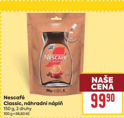 Nescafé Classic, náhradní náplň 150 g 