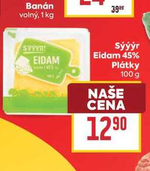 Sýýýr Eidam 45% Plátky 100 g 