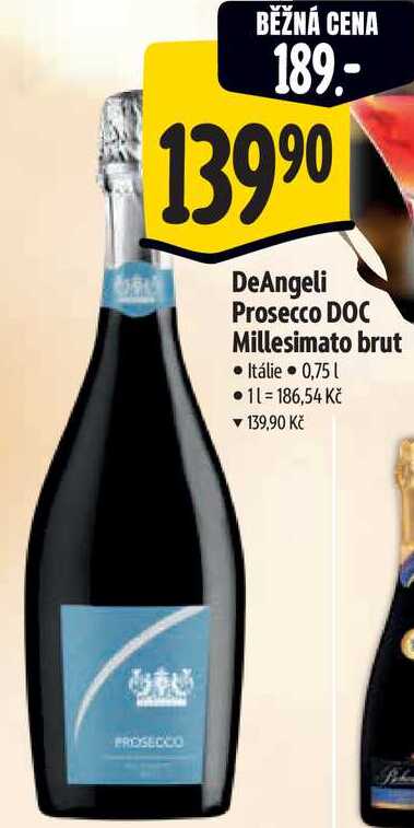 DeAngeli Prosecco DOC Millesimato brut, 0,75 l 