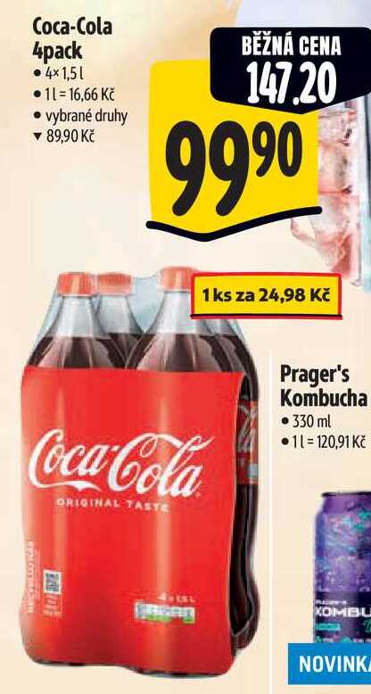 Coca-Cola 4pack, 4x 1,5 l