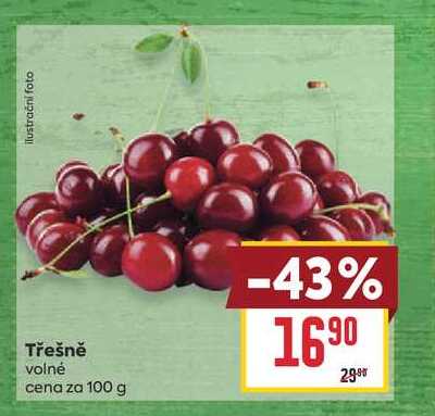 Třešně volné cena za 100 g