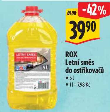 ROX Letní směs do ostřikovačů, 5 l