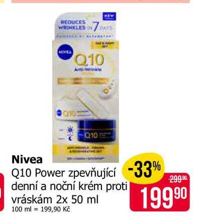 Nivea Q10 Power zpevňující denní a noční krém proti vráskám 2x 50 ml 