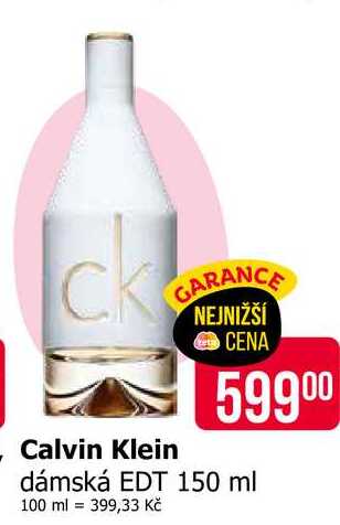 Calvin Klein toaletní voda pro ženy nebo pro muže 100 ml