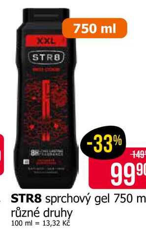 STR8 sprchový gel 750 ml různé druhy 