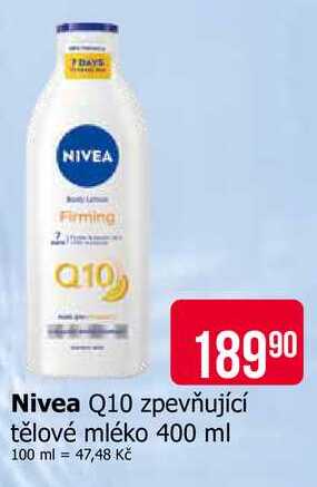 Nivea Q10 zpevňující tělové mléko 400 ml 